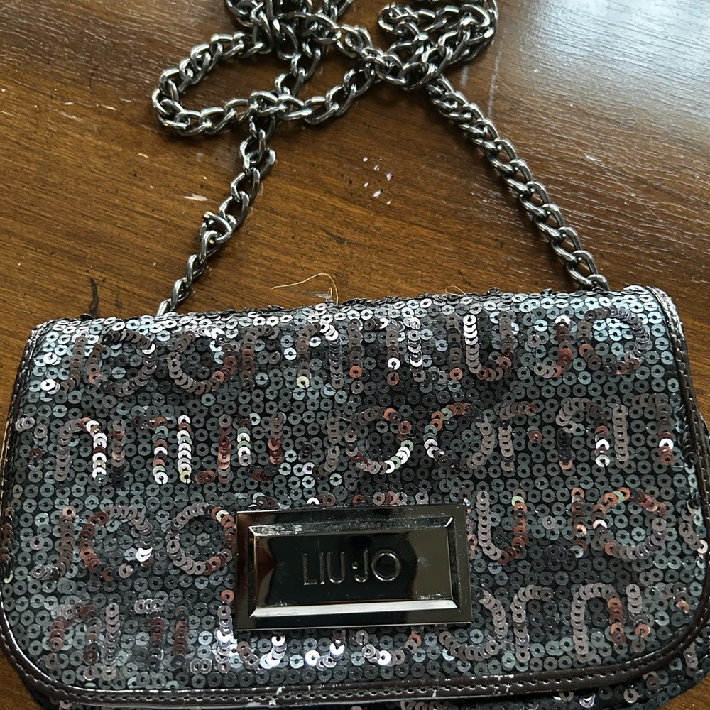 Liu Jo Silver Sequin Crossbody Bag